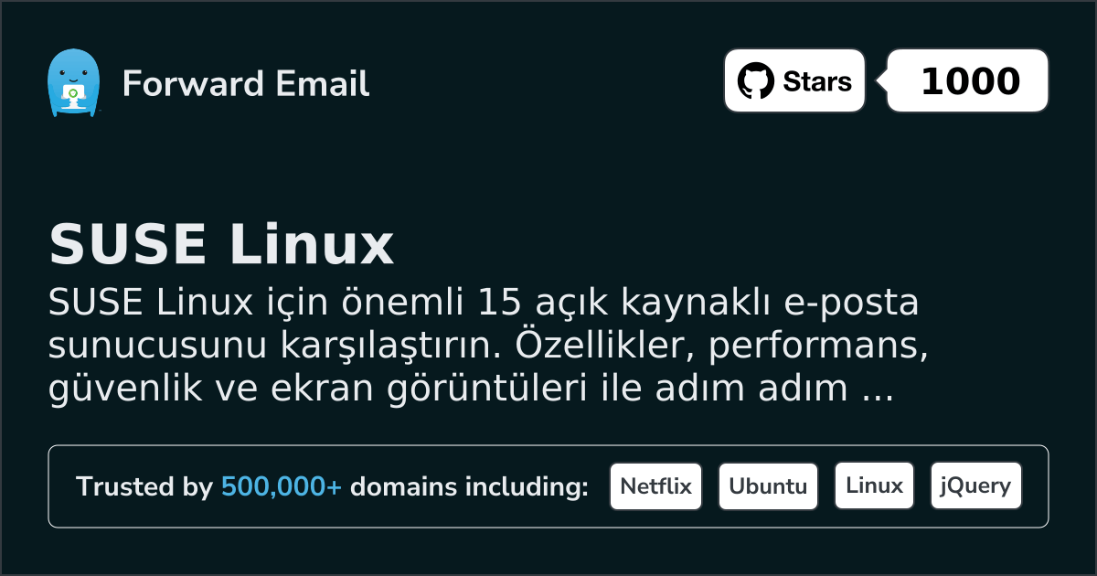 15 Önemli Açık Kaynak E-posta Sunucusu SUSE Linux 2026 için
