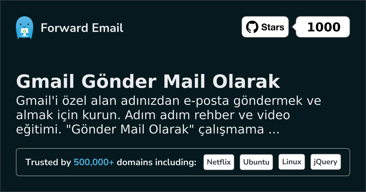Send Mail As with Gmail ile E-posta Kurulumu