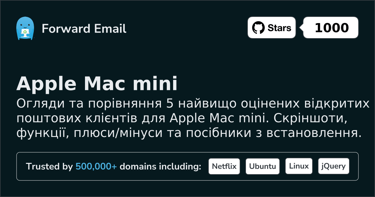 5 найвищо оцінених відкритих поштових клієнтів для Apple Mac mini 2026