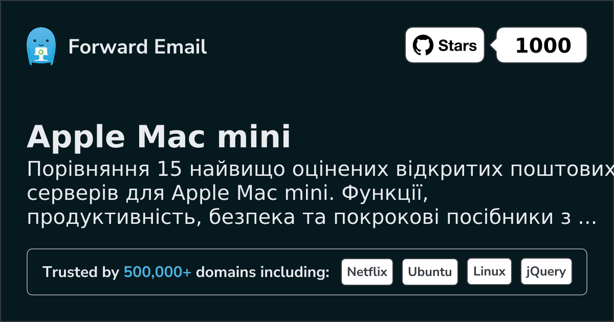 15 найвищо оцінених відкритих поштових серверів для Apple Mac mini 2026