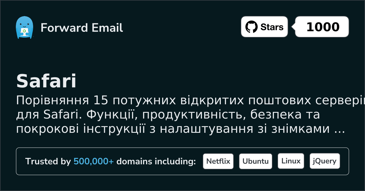 15 Потужних Відкритих Поштових Серверів для Safari 2026