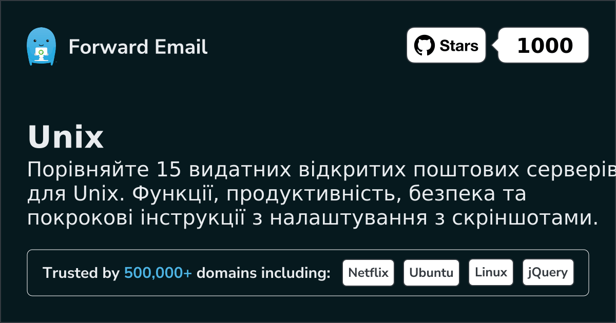 15 видатних серверів електронної пошти з відкритим кодом для Unix 2026