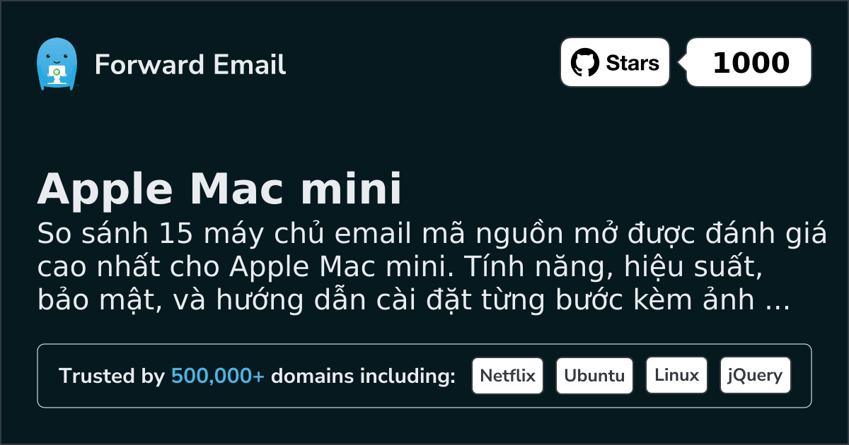 15 Máy chủ Email Mã Nguồn Mở Được Đánh Giá Cao Nhất cho Apple Mac mini 2026