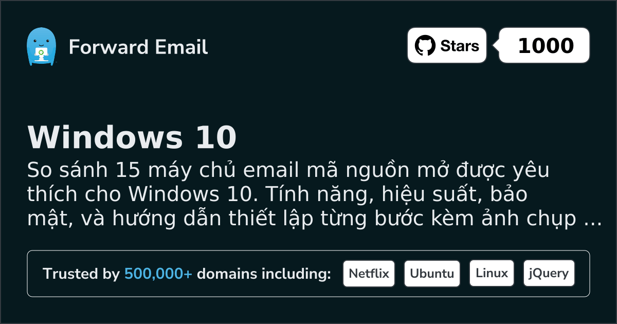 15 Máy chủ Email Mã Nguồn Mở Ưa Chuộng cho Windows 10 2026